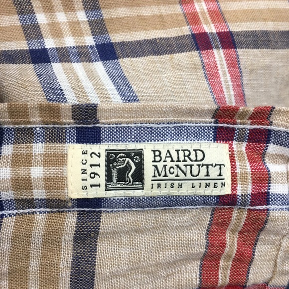 Brooks Brothers Regent Short Sleeve Plaid Irish Linen Button‎ Down Shirt Men L - Picture 3 of 7